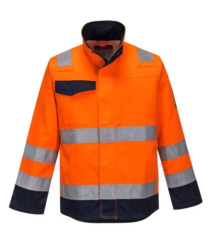 Portwest Mens Hi-Vis Modaflame Safety Jacket (Orange/Navy) - UTPW930