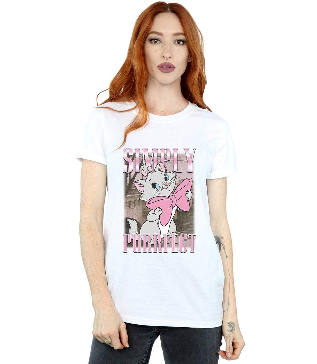Disney - T-shirt ARISTOCATS MARIE SIMPLY PURRFECT HOMAGE - Femme (Blanc) - UTBI17436-2
