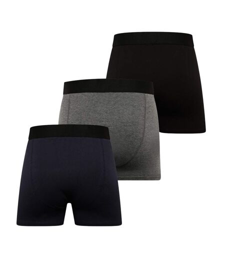 Lot De 3  Boxers Bronteen Homme Noir Gris Bleu Marine Duck And Cover