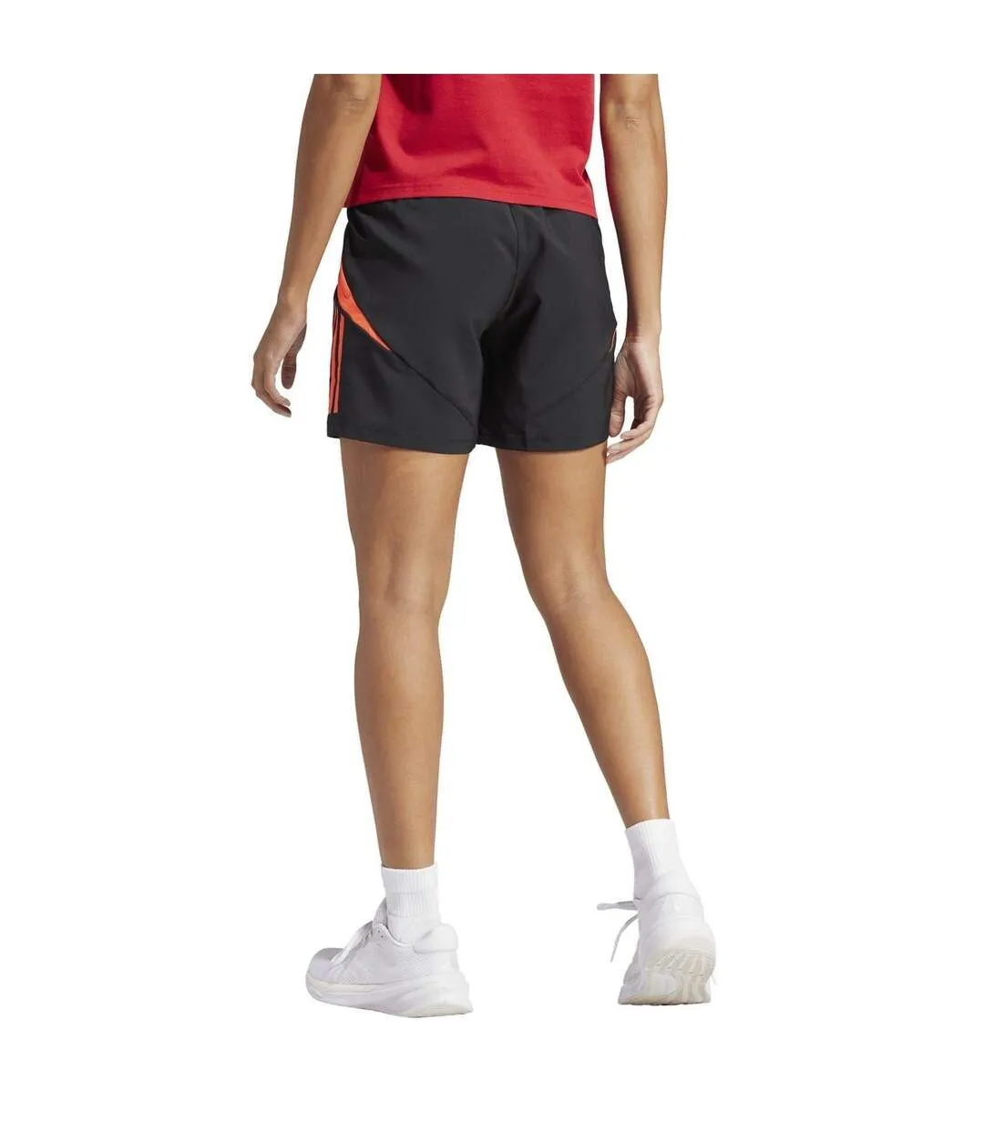 Short De Foot Tiro Femme Noir Orange Adidas-3