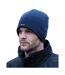 Unisex adult reversible microfleece bobble hat black/navy Result Winter Essentials