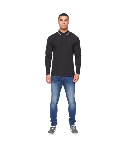 Mens roxberry long-sleeved polo shirt black Duck and Cover