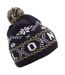 Unisex Fairisle Pattern London Winter Bobble Hat (Navy) - UTHA387