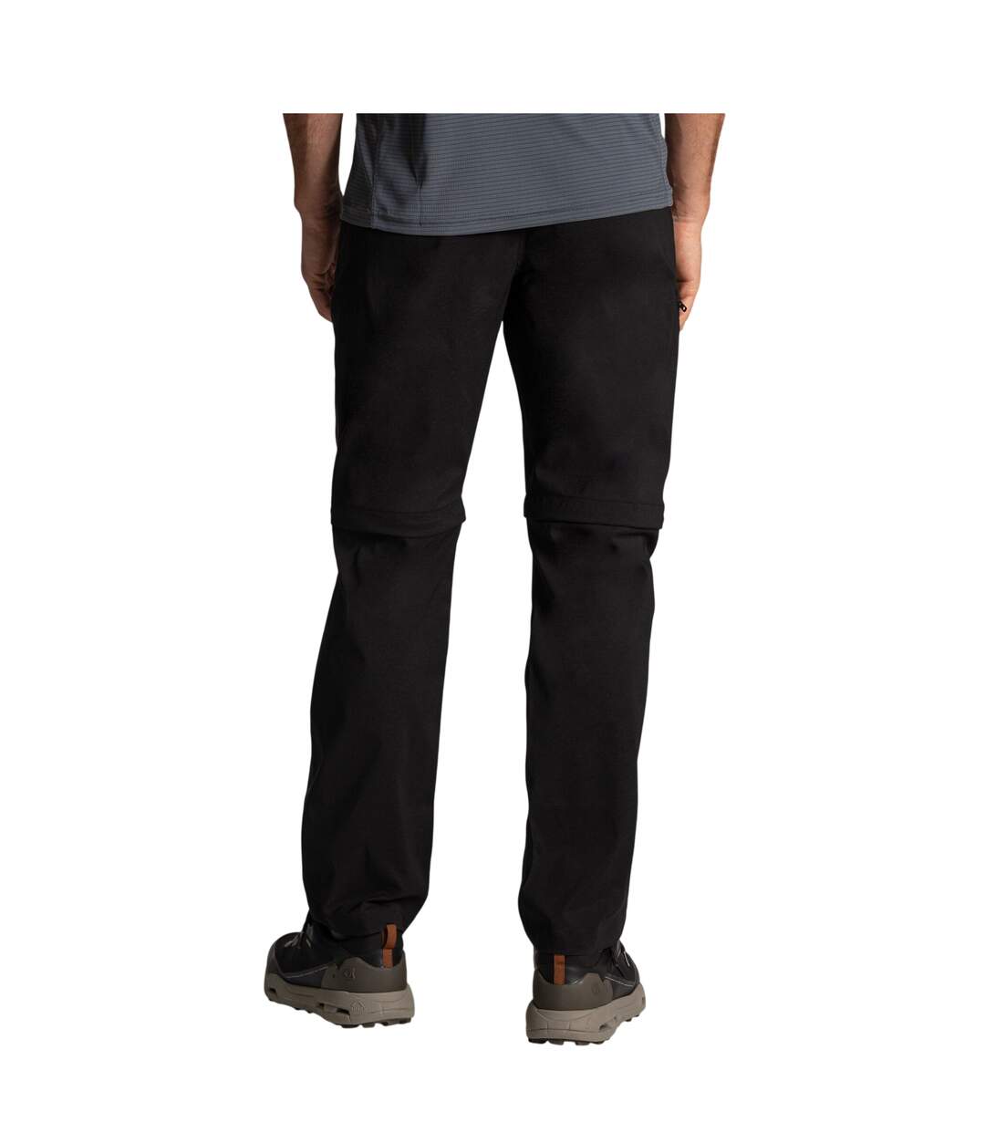 Pantalon Uni À Taille Mi-haute Semi-élastiquée 2-en-1 Kiwi Pro Homme Noir Craghoppers-3