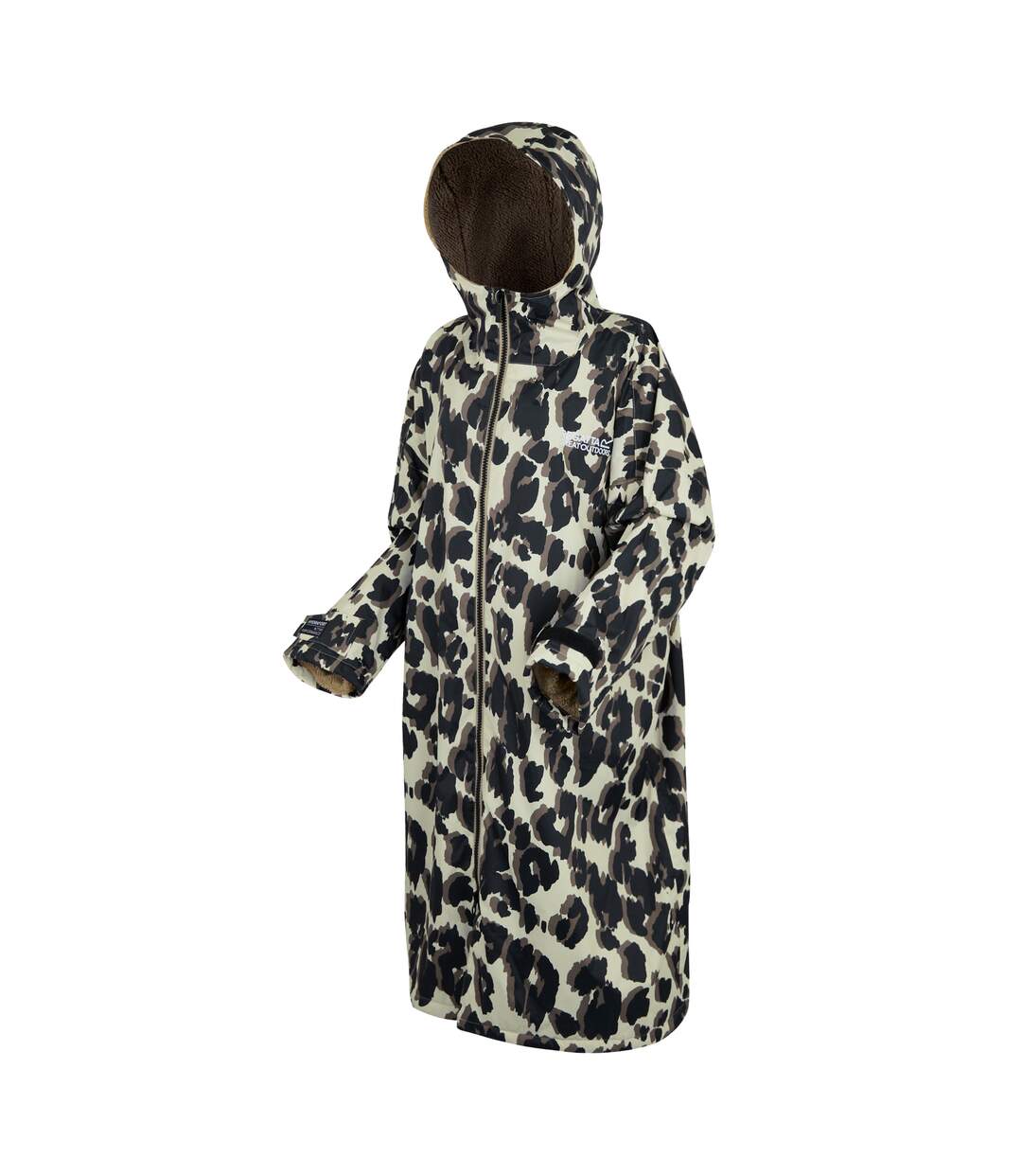 Unisex Adult Leopard Print Changing Robe Multicoloured Regatta-3
