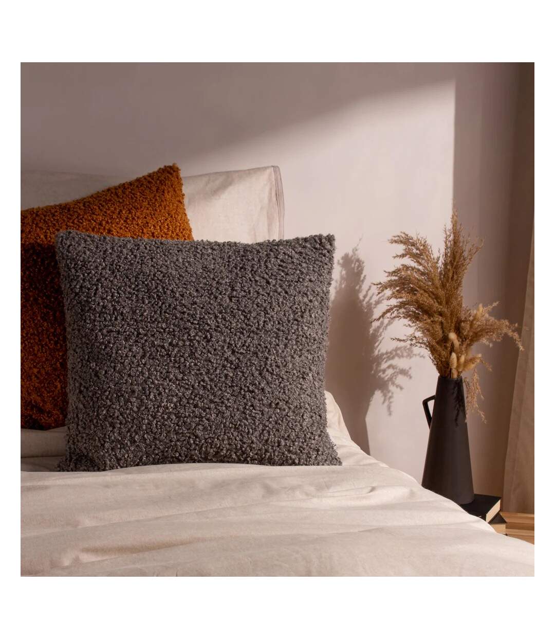 Bouclé textured cushion cover 45cm x 45cm storm grey Yard