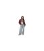 Womens/ladies Bomber Jacket Burgundy Brave Soul-1