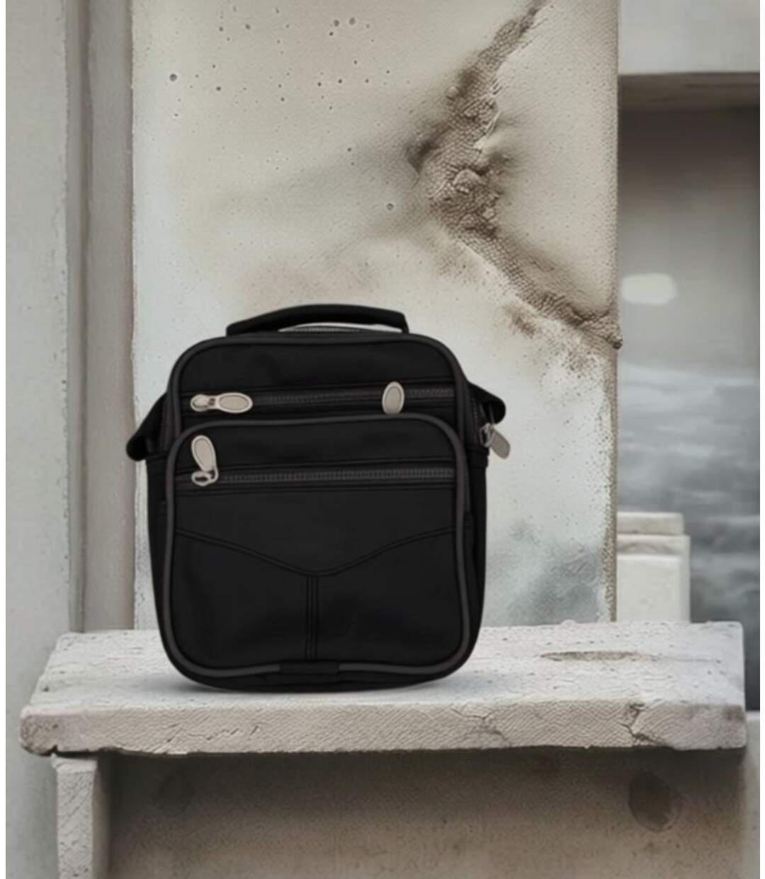 Sacoche bandoulière homme en polyuréthane - Noir - Elégance fonctionnelle pour un style urbain-4
