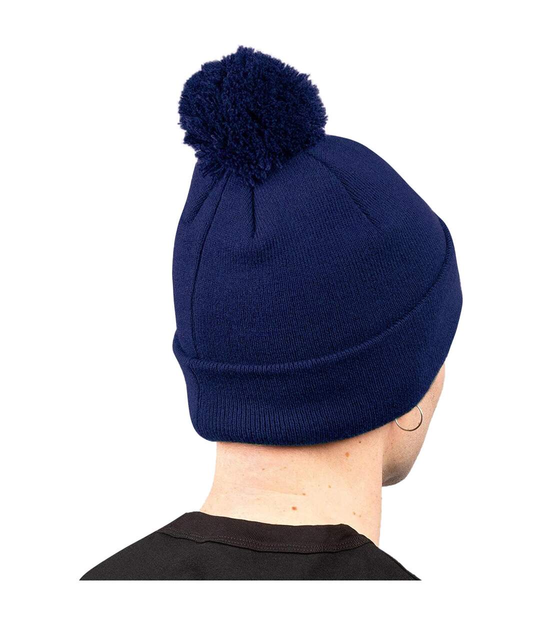 Bonnet En Coton Biologique Snowstar Bleu Marine Beechfield-1