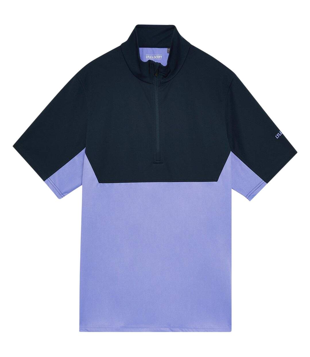 Mens Colour Block Half Zip Top Moonlight Navy Lyle & Scott-2