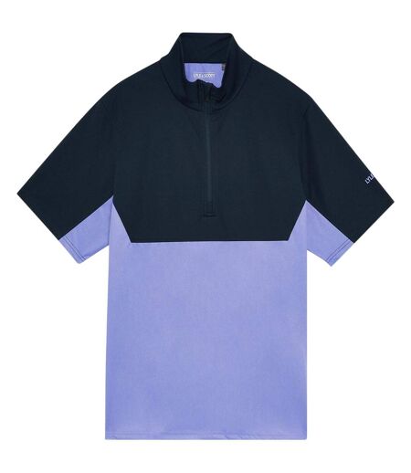 Mens Colour Block Half Zip Top Moonlight Navy Lyle & Scott