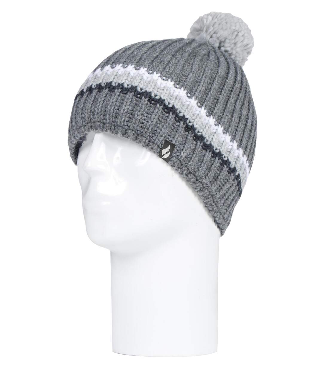 Bonnet Homme Thermique Tricot Épais avec Pompon-1