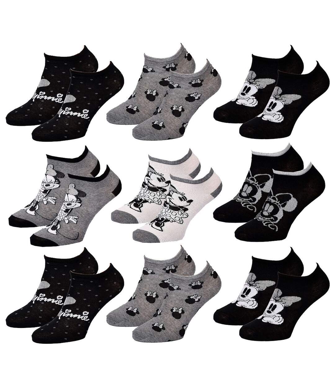 Chaussettes Pack Femme MINNIE Pack de 9 Paires Sneaker SURPRISE