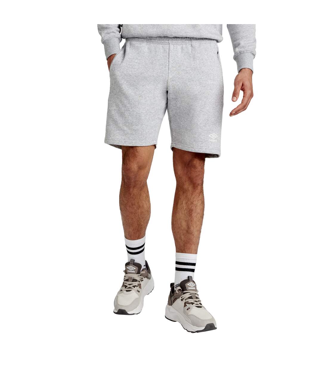 Mens club leisure shorts grey marl/white Umbro-4