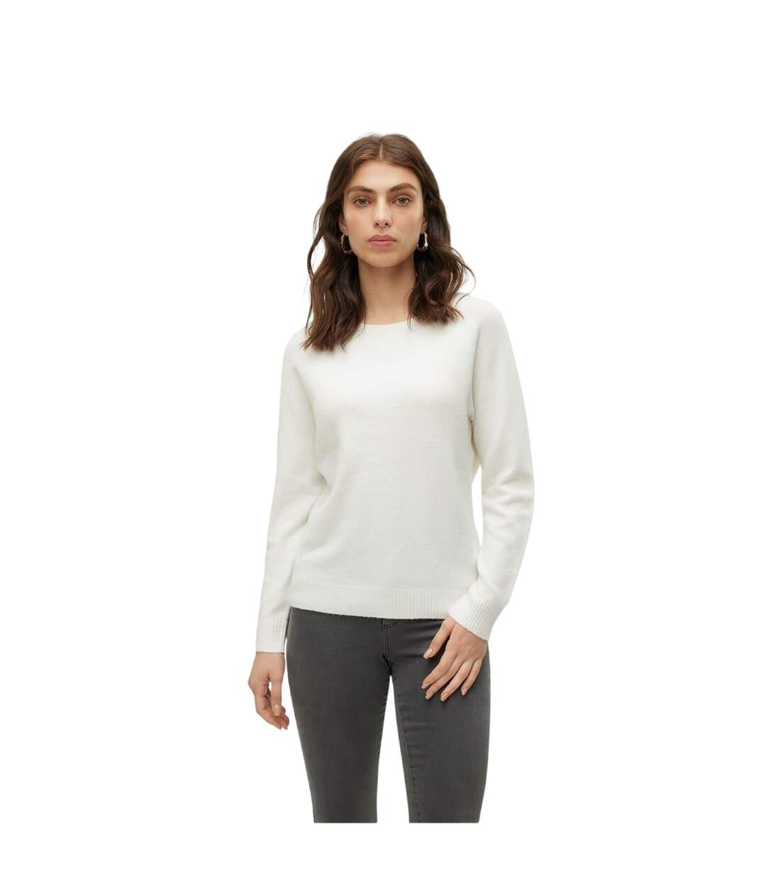 Pull Motif/style Uni Femme Blanc Neige Vero Moda-2