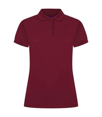 Womens/ladies pique polo shirt burgundy Henbury