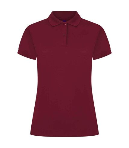 Womens/ladies pique polo shirt burgundy Henbury