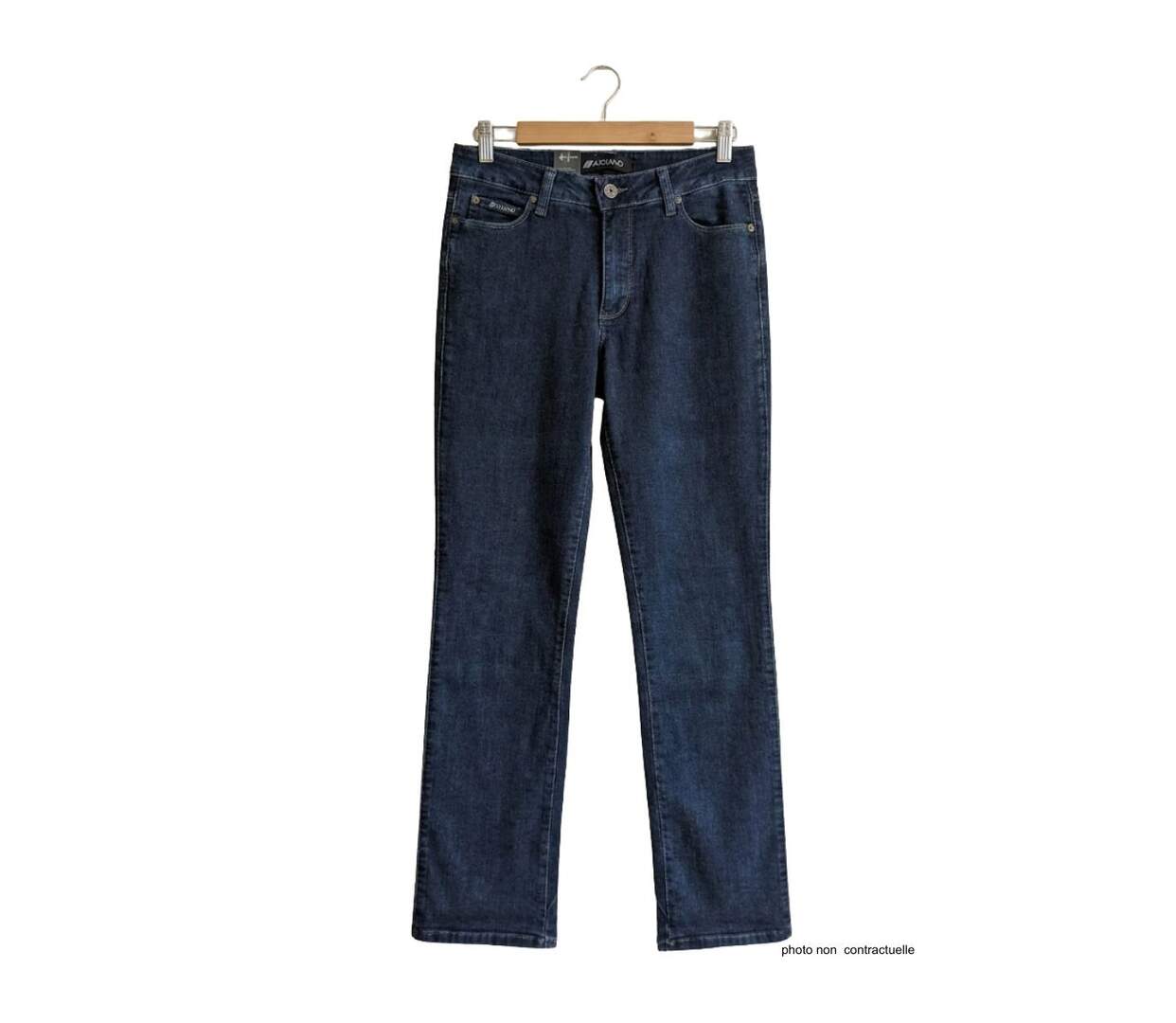 Jean Femme Taille Haute Stretch Bleu Brut - Coupe Confort AXXANO-2