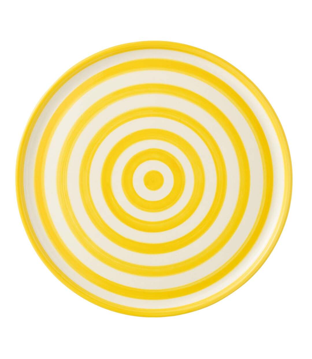 Assiette de Présentation en Céramique Granada Rayure 34cm Jaune-1