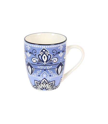 Lot de 6 Mugs en Porcelaine Jaipur 30cl Bleu