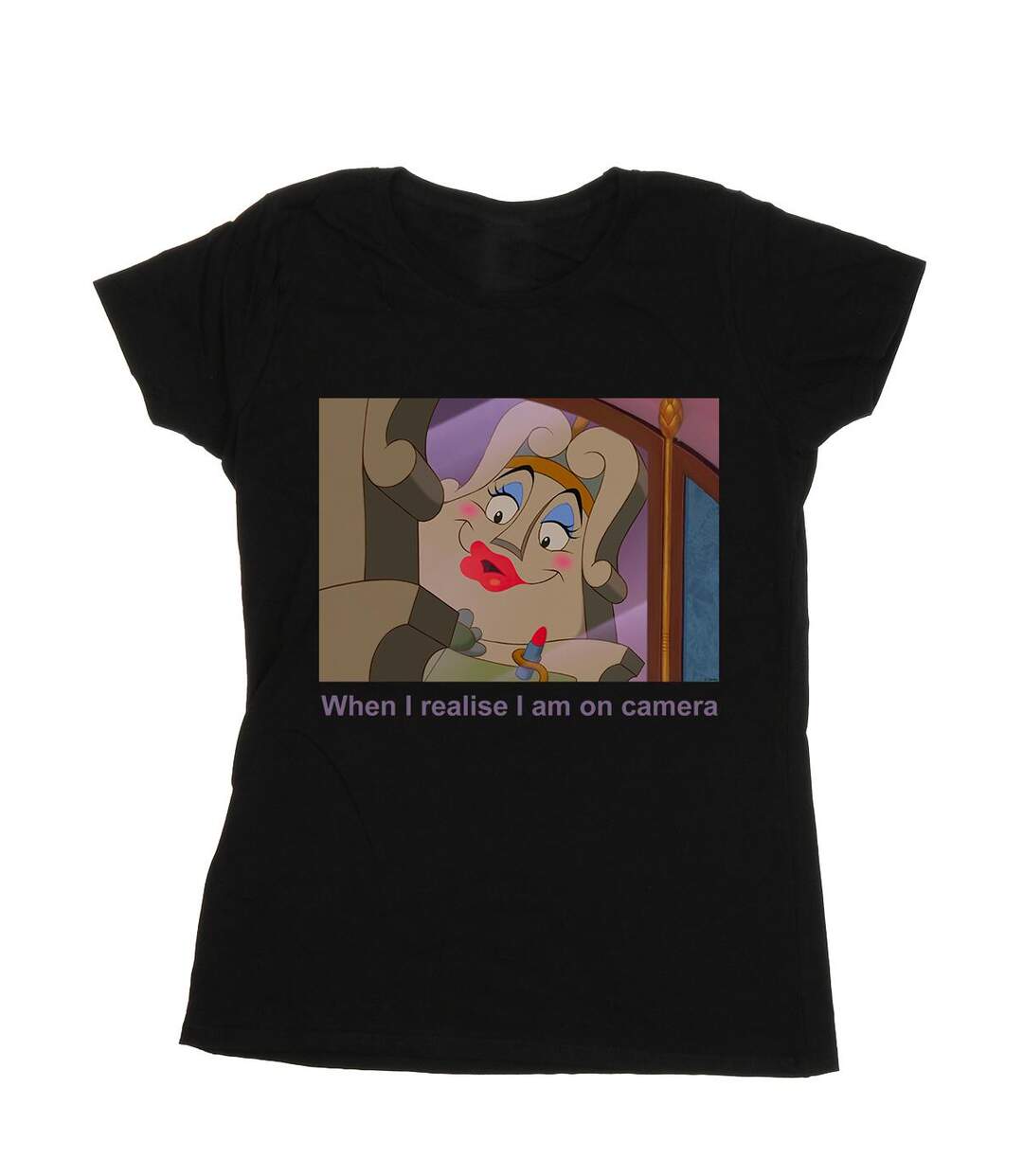 Disney - T-shirt BEAUTY AND THE BEAST MADAME DE LA GRANDE BOUCHE - Femme (Noir) - UTBI16367-1