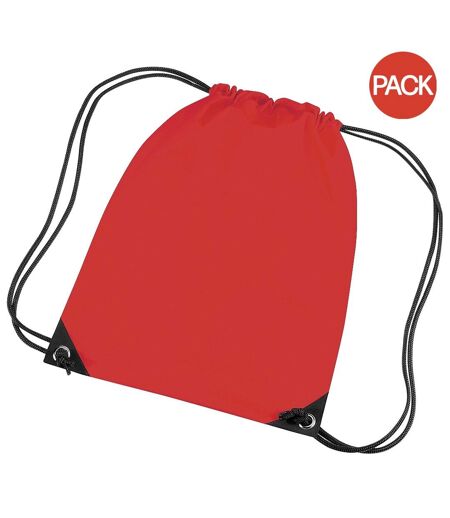 Lot de 2  Sac de gym 11 litres taille unique rouge vif Bagbase