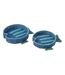Lot de 2 Plateaux Déco Poissons 43cm Bleu Foncé-1
