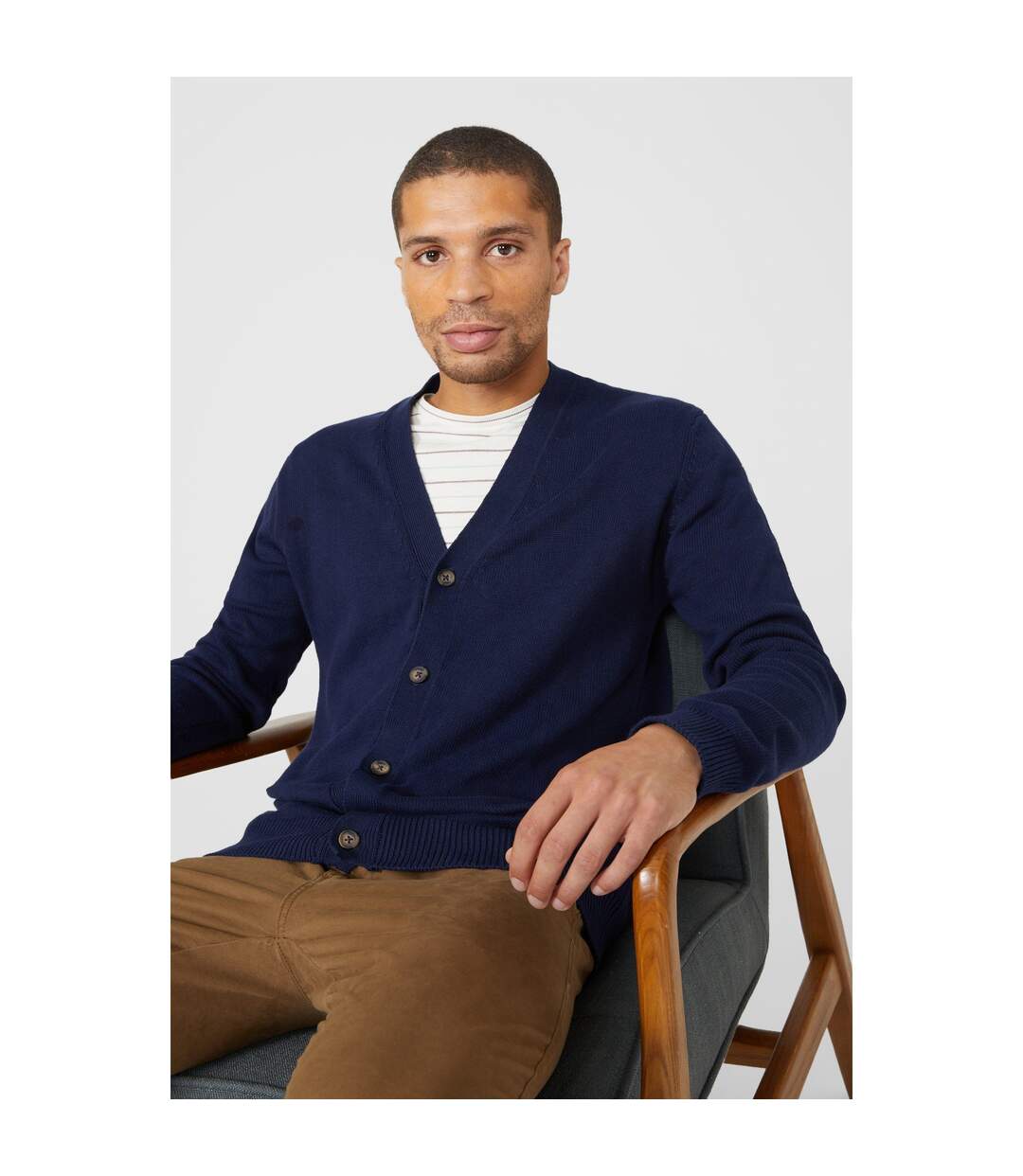 Cardigan homme bleu marine Maine-1
