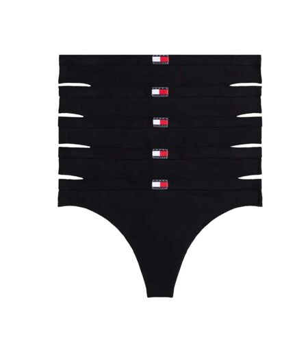 x5 strings noirs femme tommy hilfiger thong - l