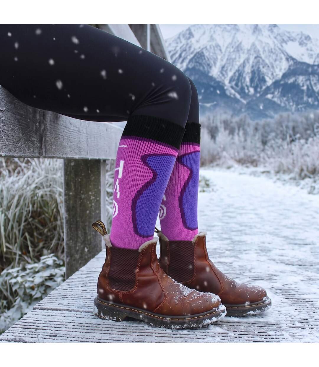2 Pairs Ladies Thermal Ski Socks Cushioned Warm Winter Snowboarding Long Socks-5