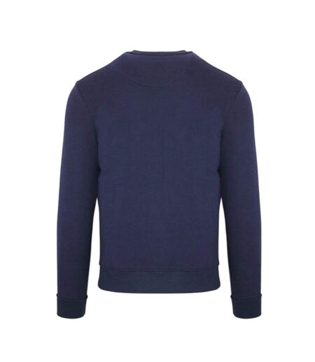 Mens Stripe Detail Crew Neck Long-sleeved Sweatshirt Navy Aquascutum