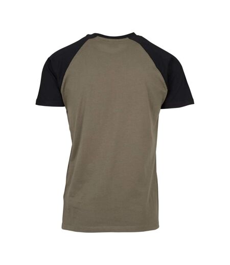 T-shirt Manches Raglan Motif/style Contrasté Homme Olive Noir Urban Classics