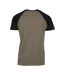 T-shirt Manches Raglan Motif/style Contrasté Homme Olive Noir Urban Classics-2