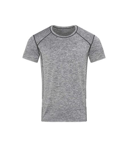 Mens sports reflective recycled t-shirt heather Stedman