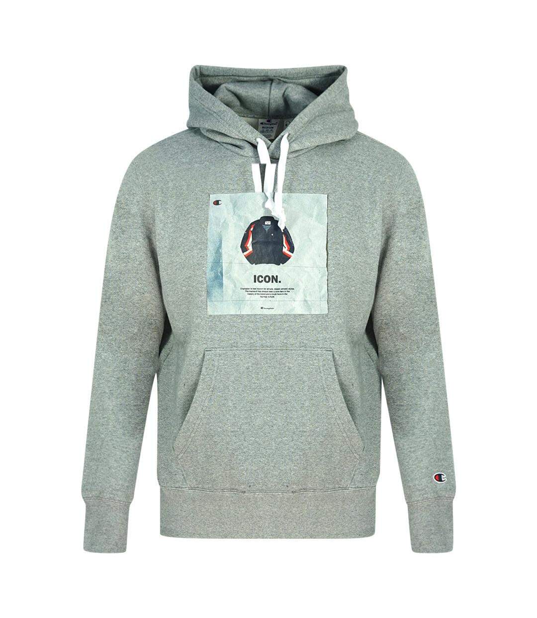 Sweat À Capuche Motif Symbole Homme Gris Champion-1