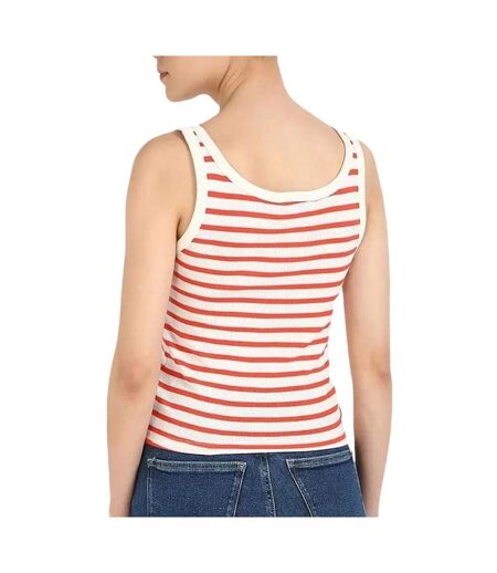 Débardeur blanc/rouge femme tommy hilfiger slim button tank