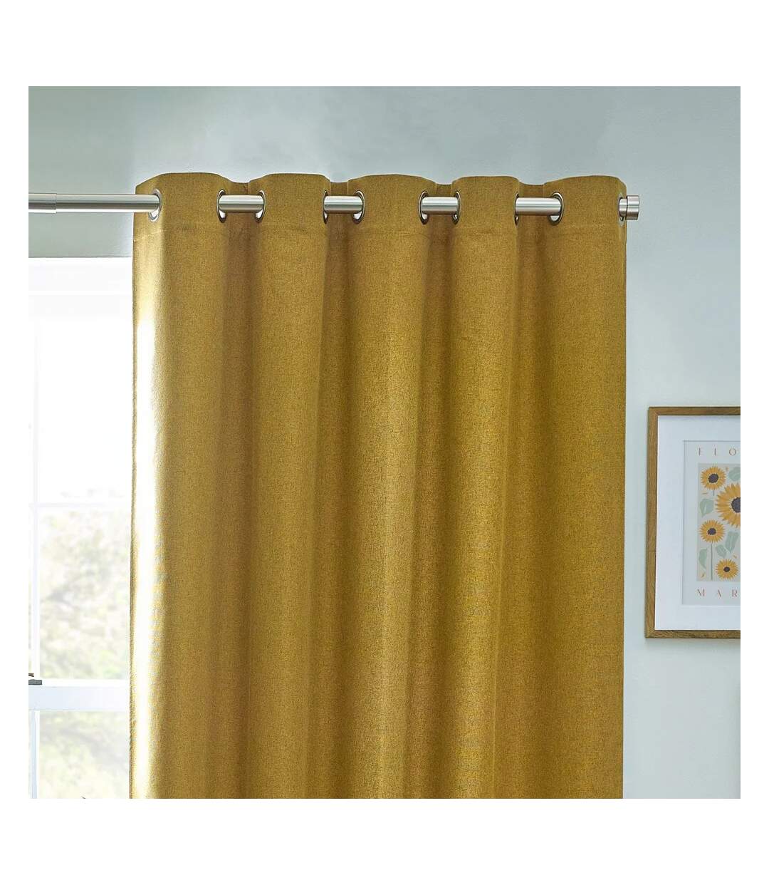 Dawn eyelet curtains 46in x 54in mustard Furn-2