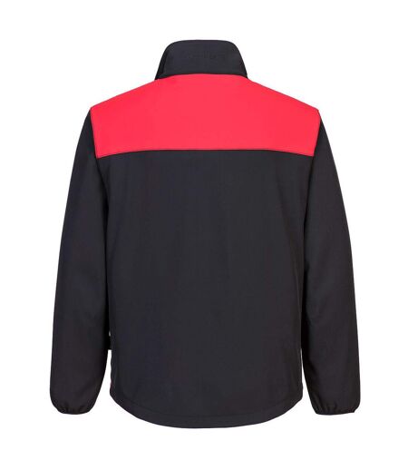 Portwest Mens PW2 Softshell Jacket (Black/Red)