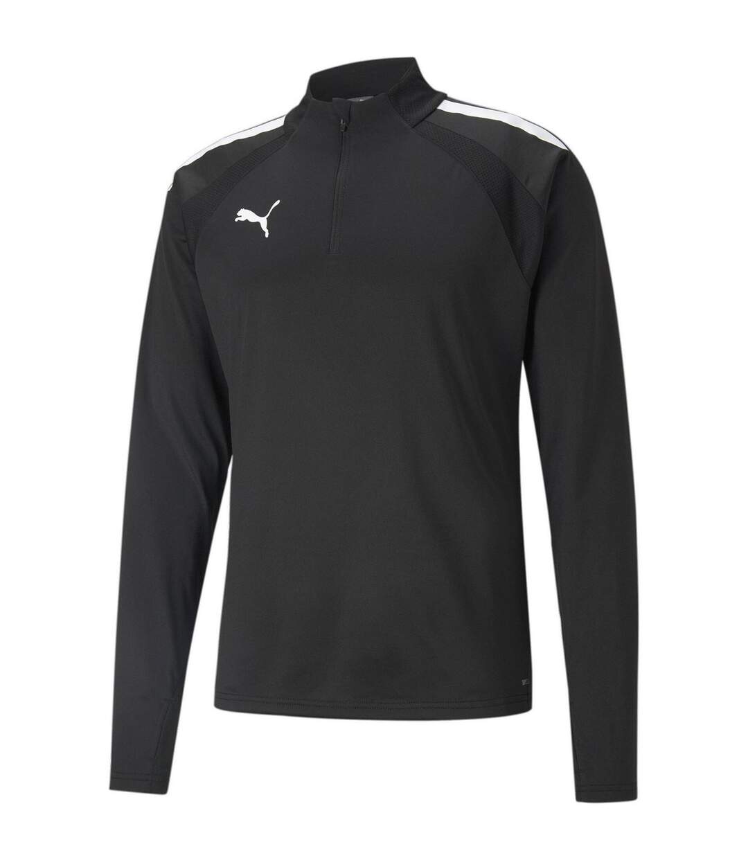 Mens Teamliga Quarter Zip Track Top Black Puma-1