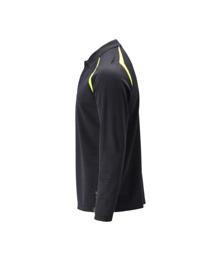 Mens Accelerate Multisafe High-vis Polo Shirt Dark Navy Yellow Mascot