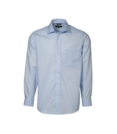 ID Mens Easy Iron Exclusive Poplin Regular Fitting Long Sleeve Shirt (Light blue) - UTID334