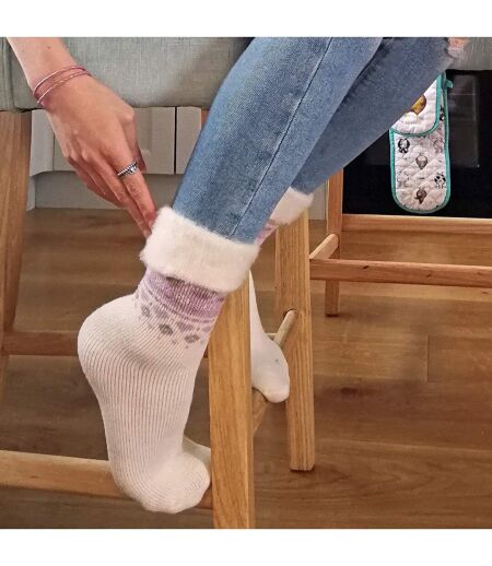 Sock Snob - 3 Paires Femme Chaussettes Lit Laine Chaudes Hiver Thermiques