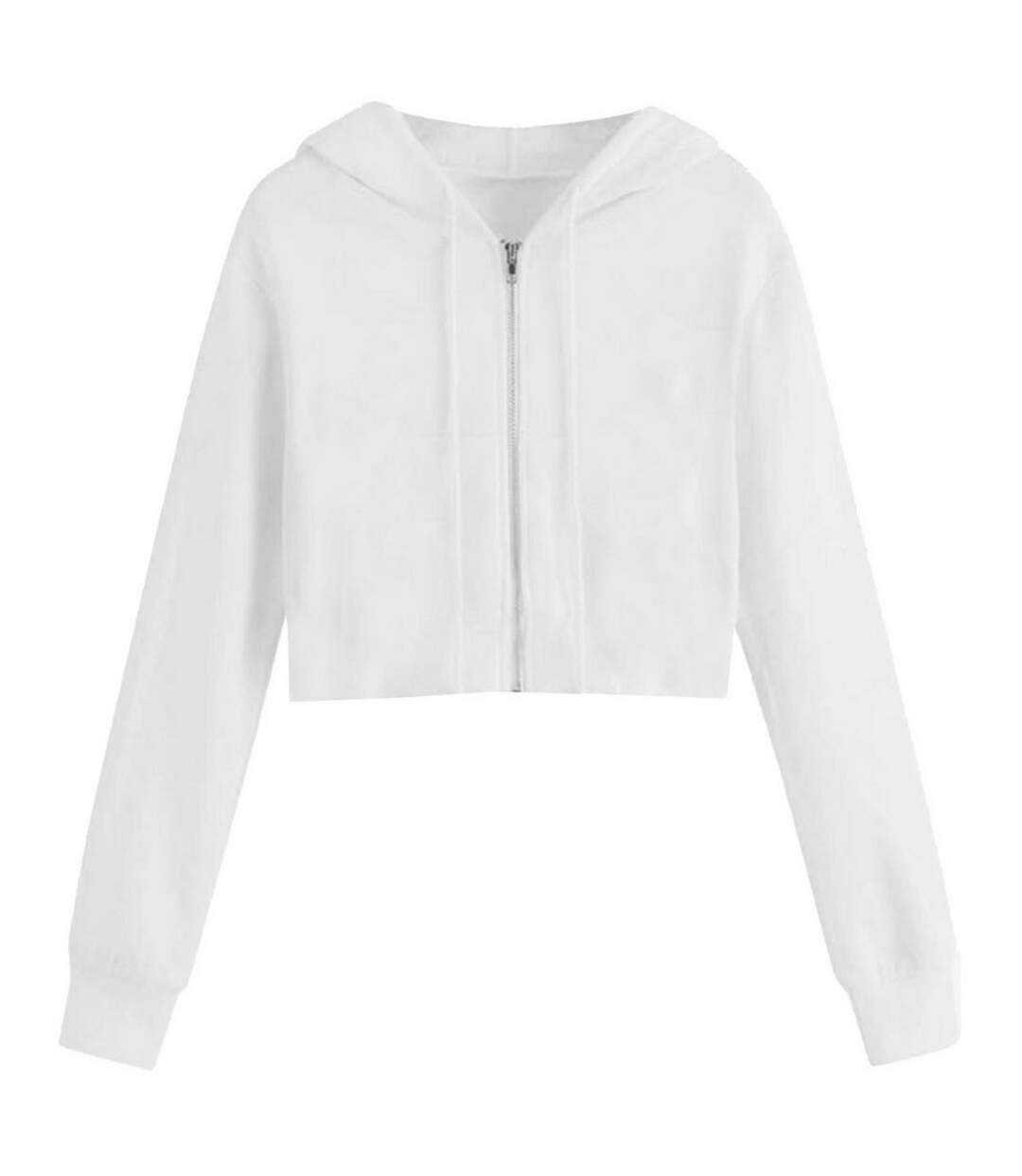 Sweat Court À Capuche Femme Blanc Miso-1