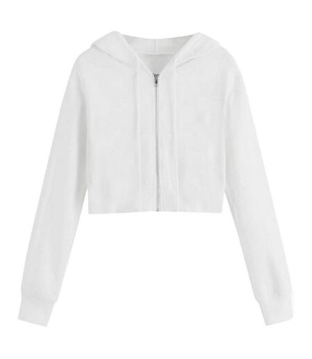 Sweat Court À Capuche Femme Blanc Miso