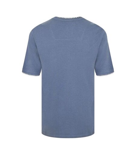 Mens Perth Knitted T-shirt Stonewash Denim Ecru Threadbare