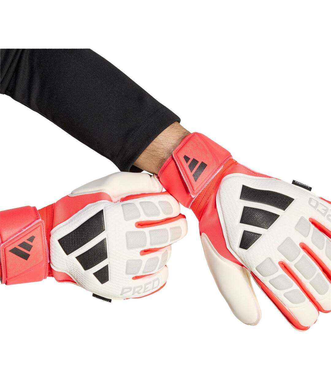 Unisex Adult Predator Match Fingersave Goalkeeper Gloves White Red Adidas-3
