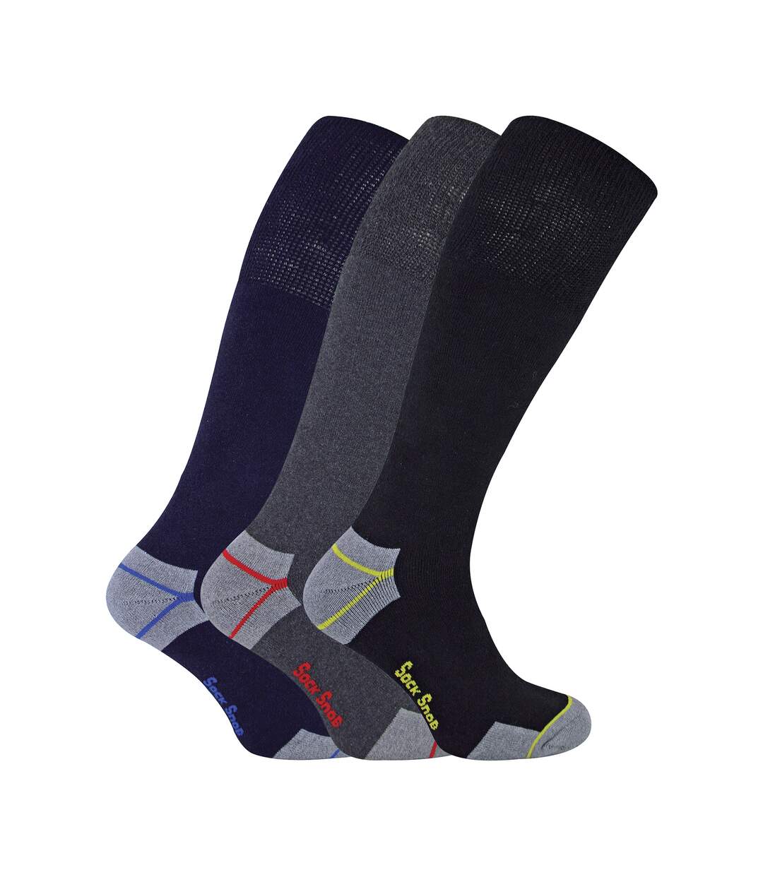 3 Pairs Mens Long Knee High Work Socks-1