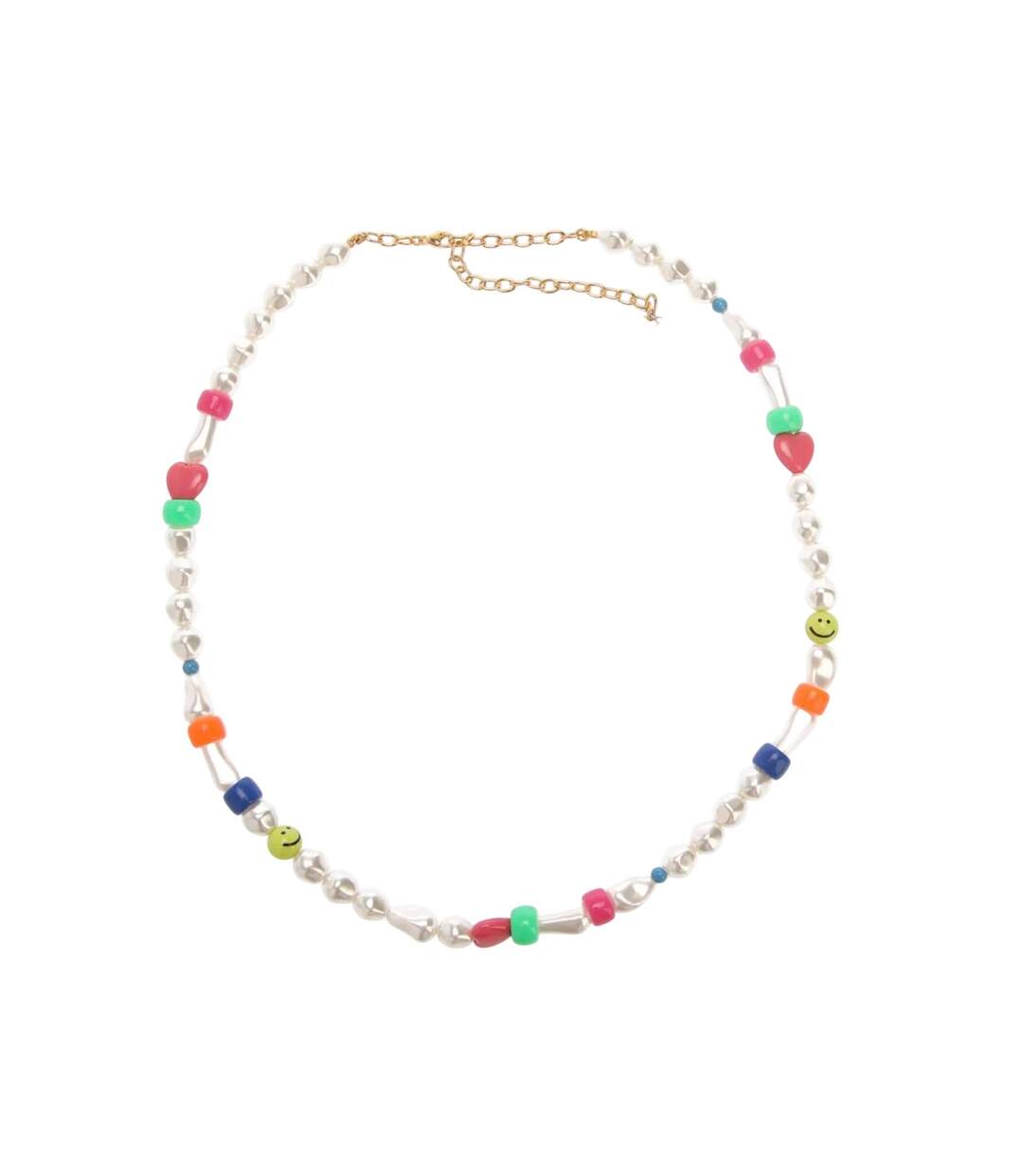 Fun Beaded Necklace One Size Multicoloured Off White-1