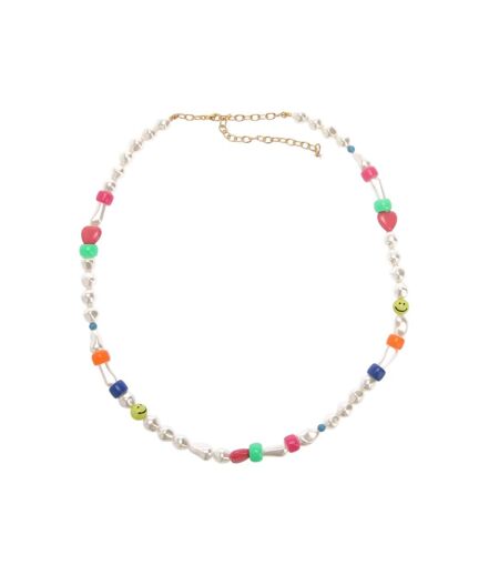 Fun Beaded Necklace One Size Multicoloured Off White