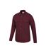 Mens trace flannel long-sleeved shirt dark burgundy Mountain Warehouse